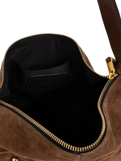 Allsaints Zippered Shoulder Bag In Brown