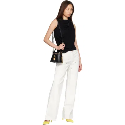 Balmain Black One Shoulder Top In Black