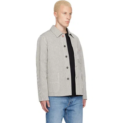 Givenchy White & Navy Striped Workwear Jacket In Multi