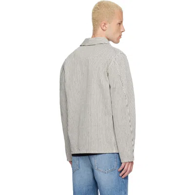 Givenchy White & Navy Striped Workwear Jacket In Multi
