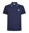 Kenzo Cotton Piqué Polo With Contrasting Trim, Blue/yellow In Navy