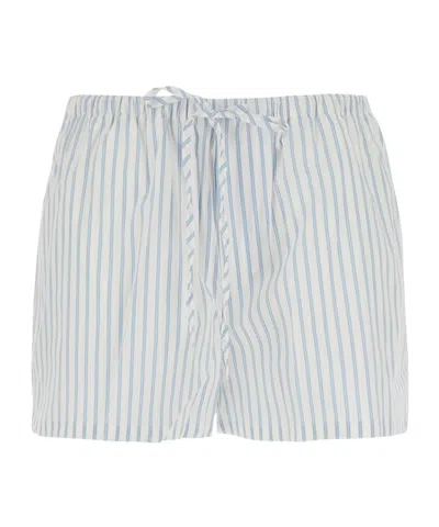 Dunst Striped Drawstring Shorts In Blue