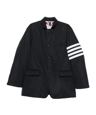 Thom Browne Flap-pocket Stripe Jacket In Blue