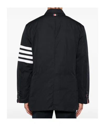 Thom Browne Flap-pocket Stripe Jacket In Blue