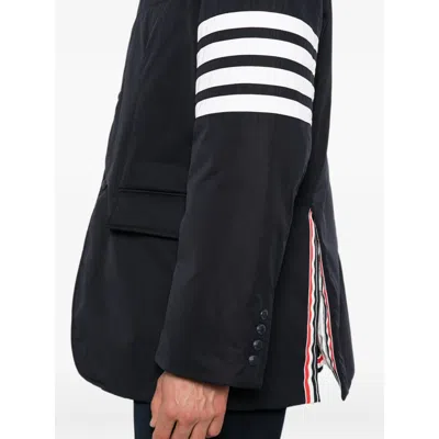 Thom Browne Flap-pocket Stripe Jacket In Blue