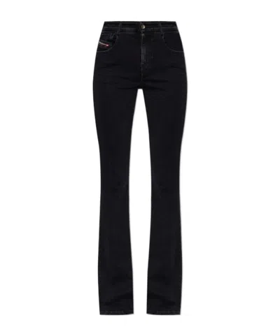 Diesel Blue Bootcut Mid Rise Jeans In Black