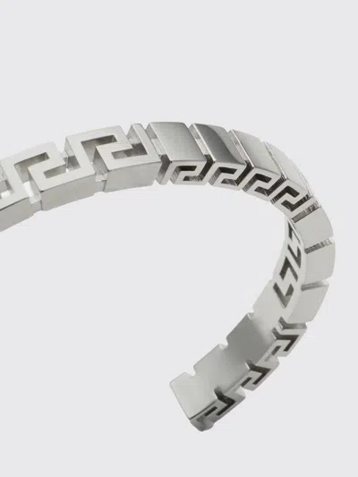 Versace Greca Brass Bracelet In Silver
