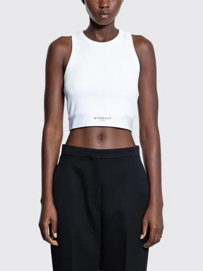 Givenchy Cropped Tank Top With Logo In White