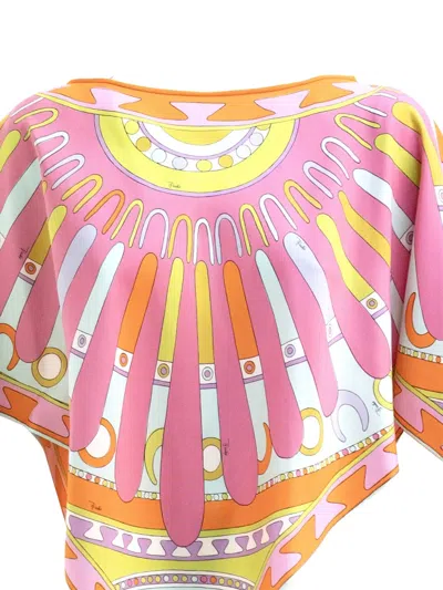 Pucci Solei-print Silk-twill Kaftan In Pink