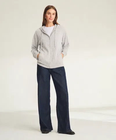 Naadam Signature Cashmere Cropped Zip Up Hoodie In Multi