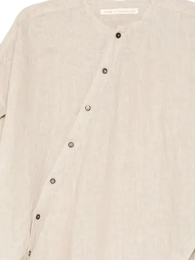 Forme D'expression Asymmetric Hem Shirt In Gray