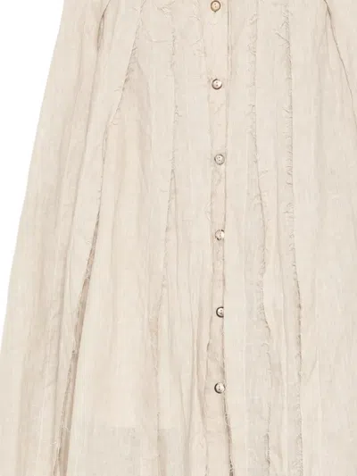 Forme D'expression Raw-edged Pleated Skirt In Neutral