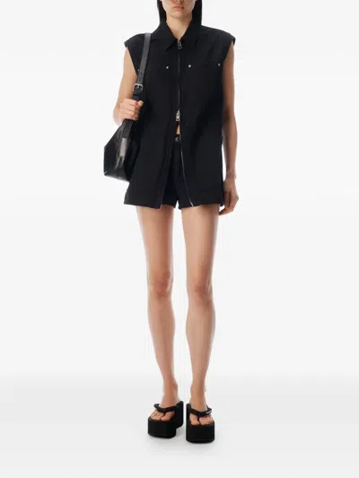 Alexander Wang Zip-front Playsuit In Black