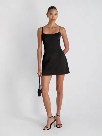 French Connection York Satin Mini Dress In Black
