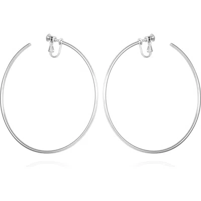 Vince Camuto Extra Large Open Hoop Clip On Earrings In Metallic