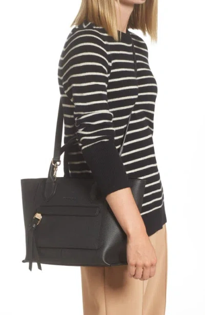 Longchamp Medium Mailbox Leather Top Handle Bag In Black