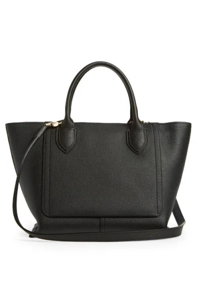 Longchamp Medium Mailbox Leather Top Handle Bag In Black