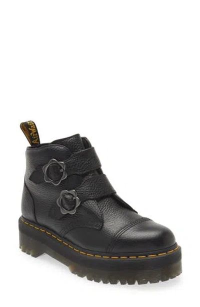 Dr. Martens Devon Flower Platform Bootie In Black