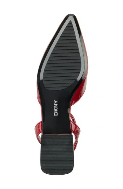 Dkny Cacia Ankle Strap Flat In Red