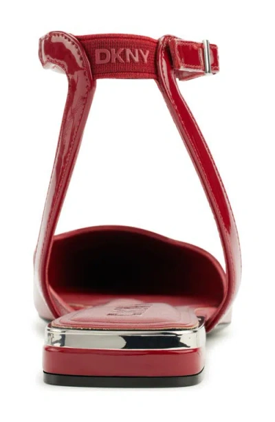 Dkny Cacia Ankle Strap Flat In Red