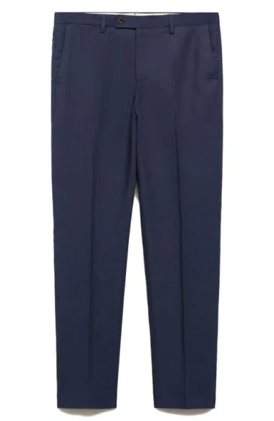 Mango Slim Fit Pants In Blue