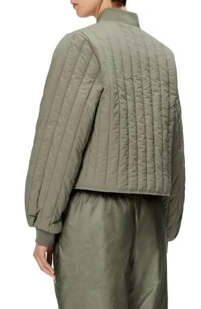 Rains Banja Water Resistant Channel Quilted Bomber Jacket In Drift