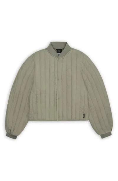Rains Banja Water Resistant Channel Quilted Bomber Jacket In Drift
