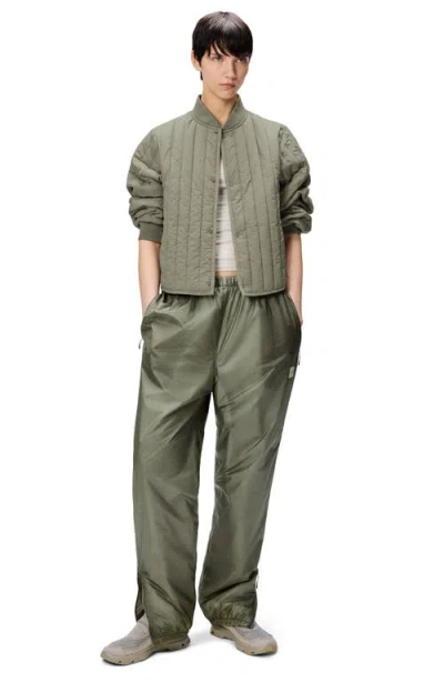 Rains Banja Water Resistant Channel Quilted Bomber Jacket In Drift