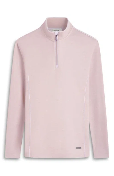 Bugatchi Quarter Zip Performance Pullover In Pink