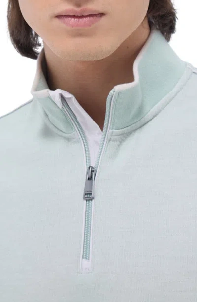 Bugatchi Quarter Zip Performance Pullover In Gray