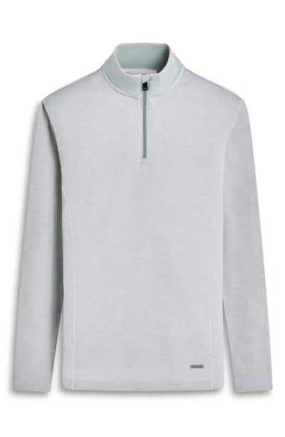 Bugatchi Quarter Zip Performance Pullover In Gray