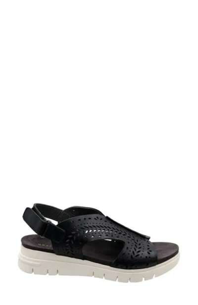 David Tate Moda Slingback Platform Wedge Sandal In Black