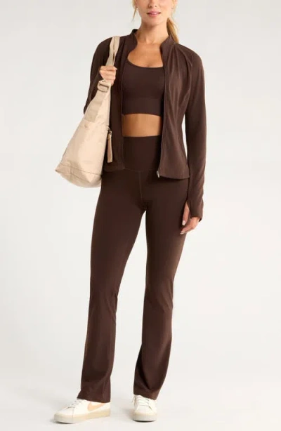Zella Studio Luxe Active Jacket In Brown