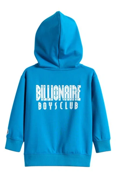 Billionaire Boys Club Kids Straight Font Zip Hoodie In Blue