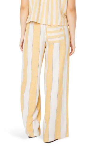 Roxy Adrian Stripe Wide Leg Linen Blend Pants In Multi