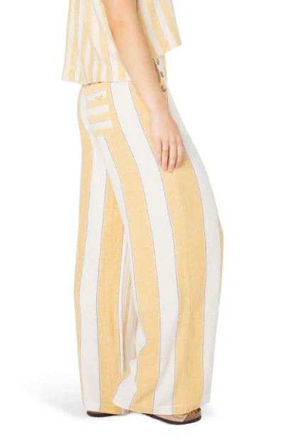 Roxy Adrian Stripe Wide Leg Linen Blend Pants In Multi