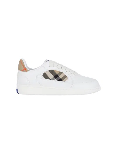 Burberry Low Top Sneakers Padded Collar Rubber Sole In Multi
