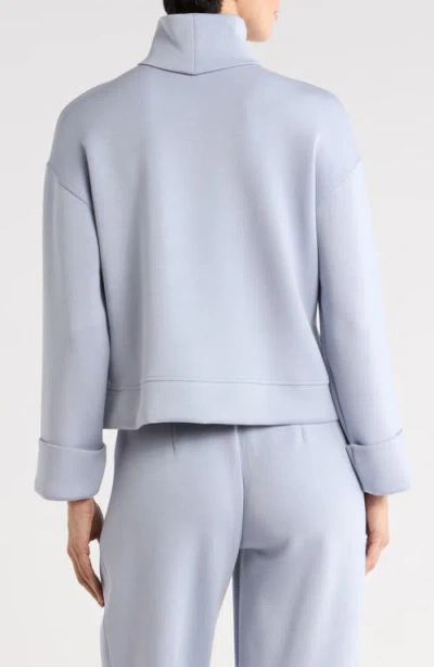 Spanx Airessentials Cropped Turtleneck Sweatshirt In Blue
