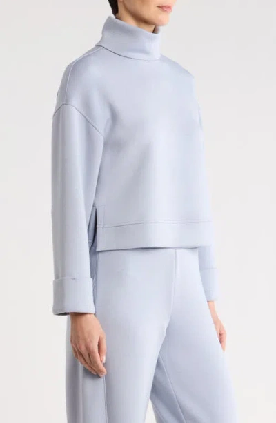 Spanx Airessentials Cropped Turtleneck Sweatshirt In Blue