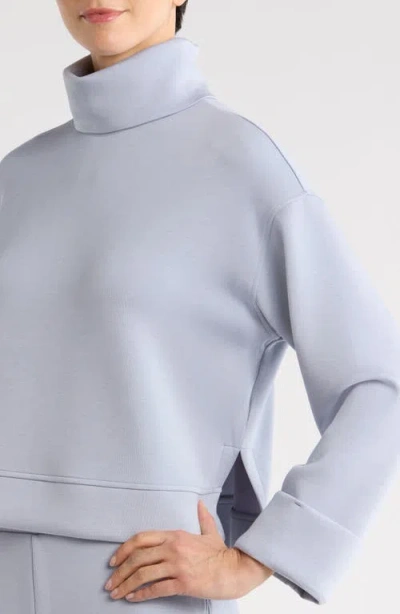 Spanx Airessentials Cropped Turtleneck Sweatshirt In Blue