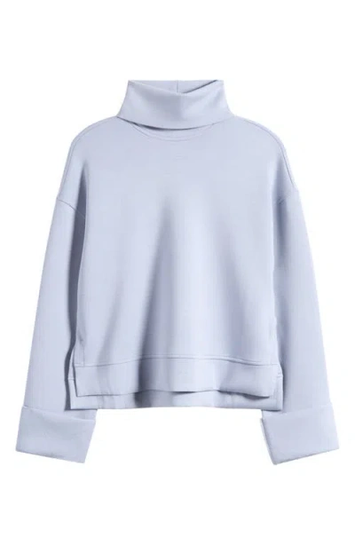 Spanx Airessentials Cropped Turtleneck Sweatshirt In Blue