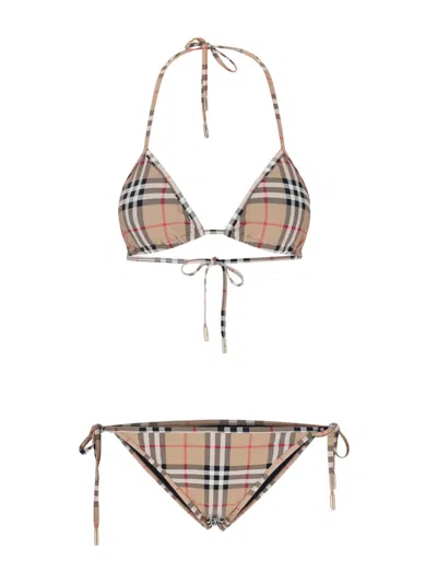 Burberry Vintage Check Triangle Bikini In Animal Print
