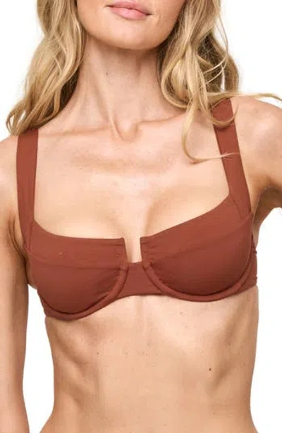 L*space Lspace Mako Underwire Bikini Top In Brown