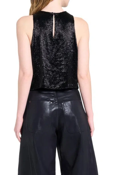 Twp Bugle Bead Crop Tank In Black