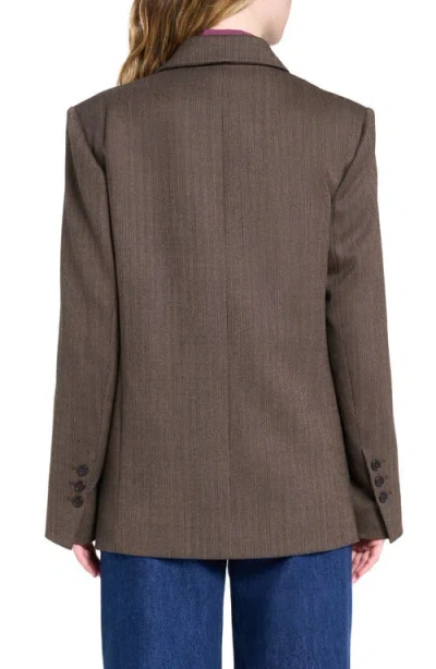Twp Harper Wool Blend Double Breasted Blazer In Brown