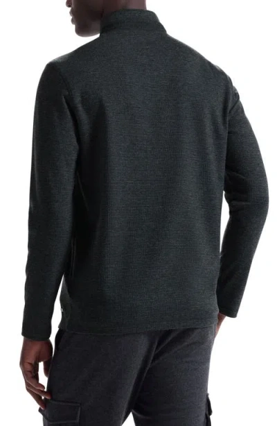 Bugatchi Houndstooth Patern Quarter Zip Top In Blue