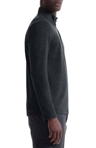 Bugatchi Houndstooth Patern Quarter Zip Top In Blue