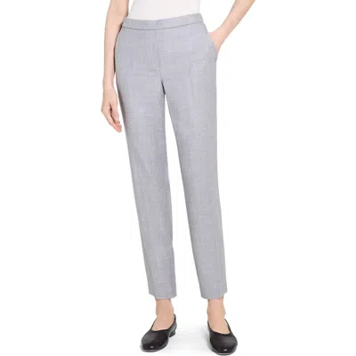 Theory Sleek Flannel Treeca Pull-on Pants In Blue