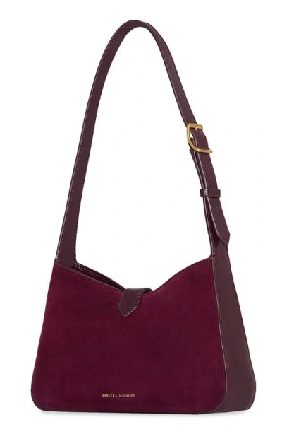 Rebecca Minkoff Small Megan Suede Shoulder Bag In Burgundy