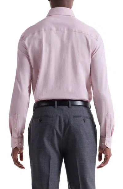 Bugatchi Devon Ooohcotton® Houndstooth Button-up Shirt In Pink